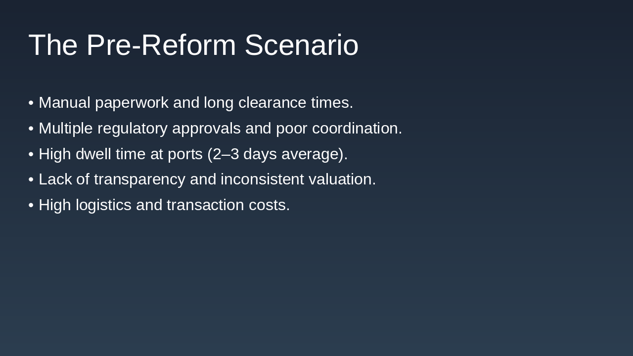 Slide 3 - The Pre-Reform Scenario