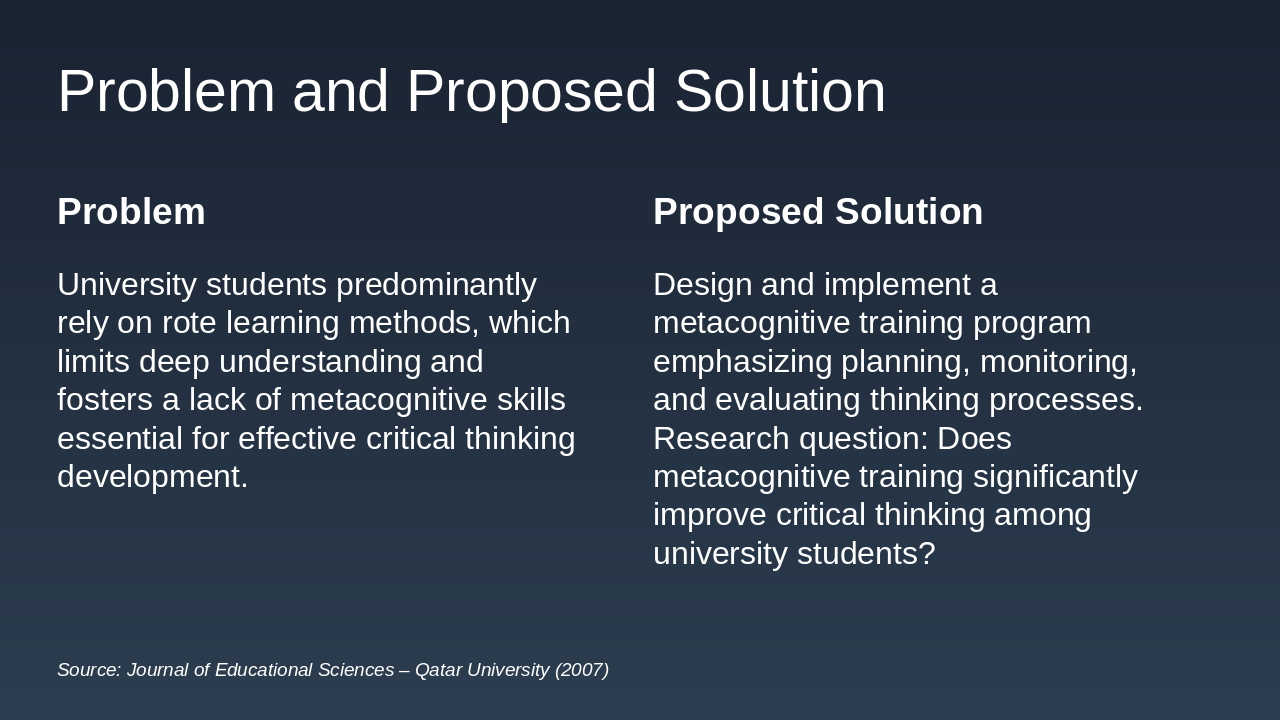 Slide 3 - Problem and Proposed Solution