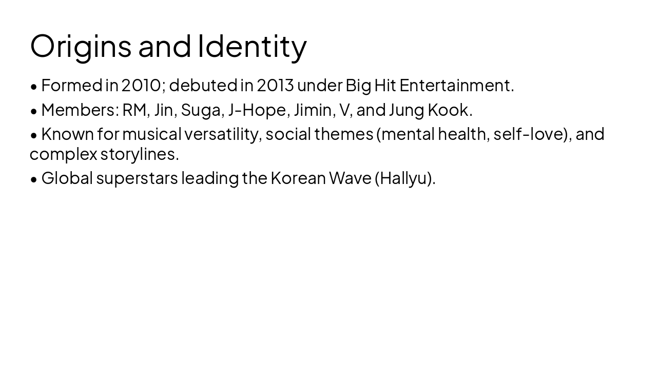 Slide 2 - Origins and Identity