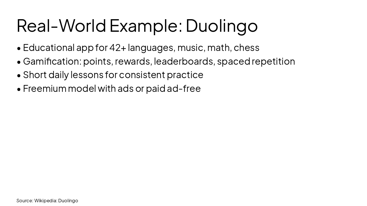 Slide 9 - Real-World Example: Duolingo