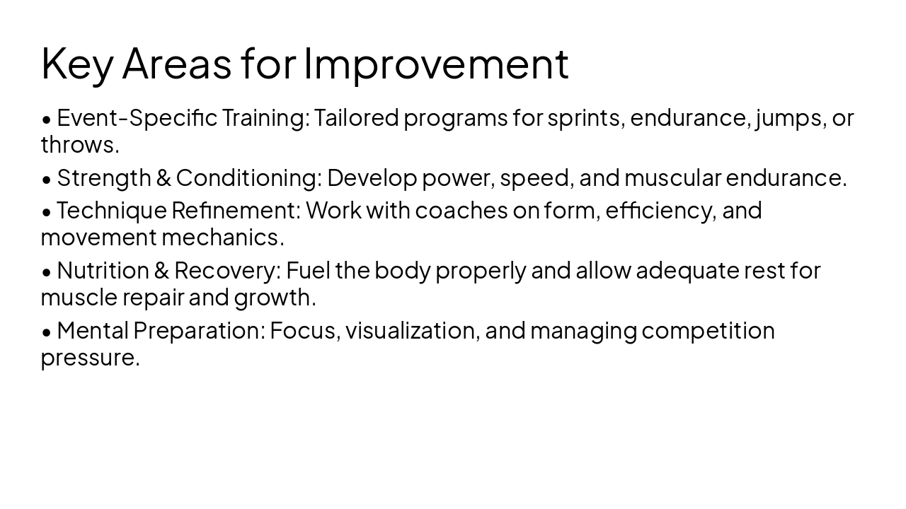 Slide 14 - Key Areas for Improvement