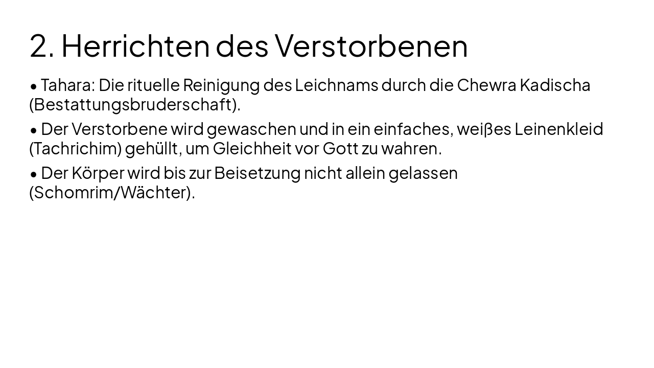 Slide 4 - 2. Herrichten des Verstorbenen