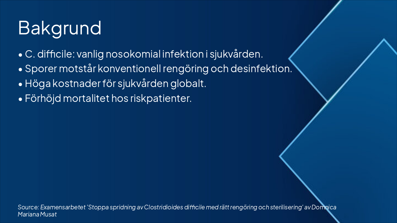 Slide 3 - Bakgrund