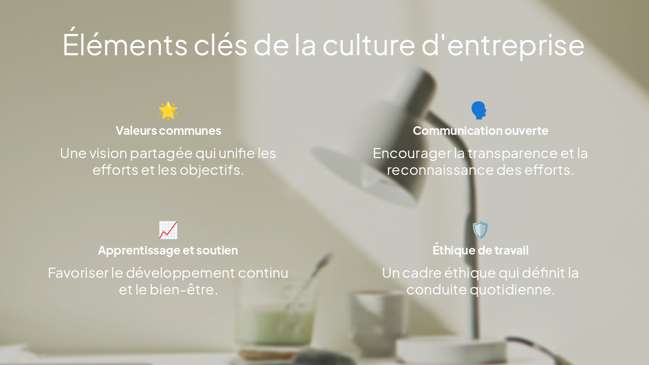 Slide 6 - Éléments clés de la culture d'entreprise