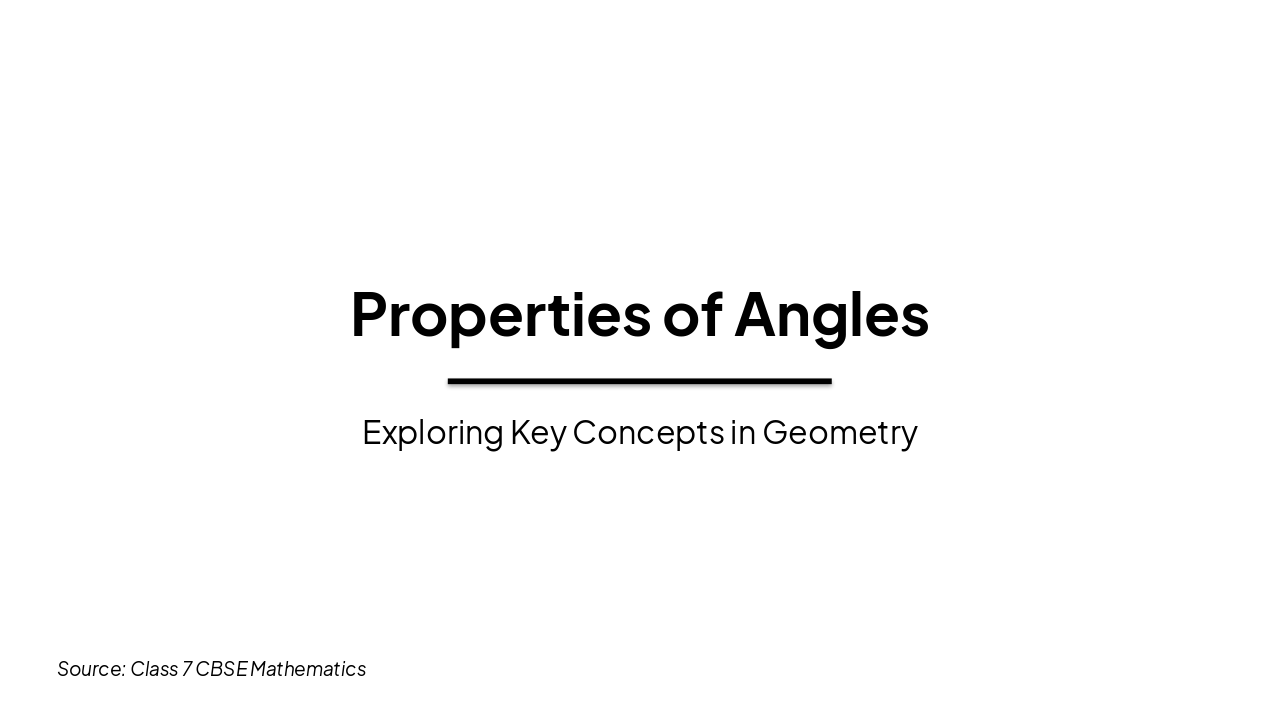 7th Grade CBSE: Angle Properties