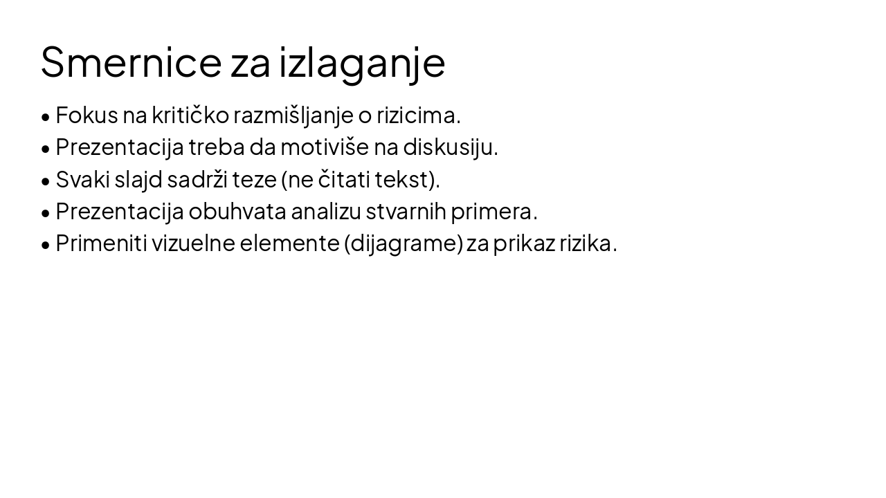 Slide 3 - Smernice za izlaganje