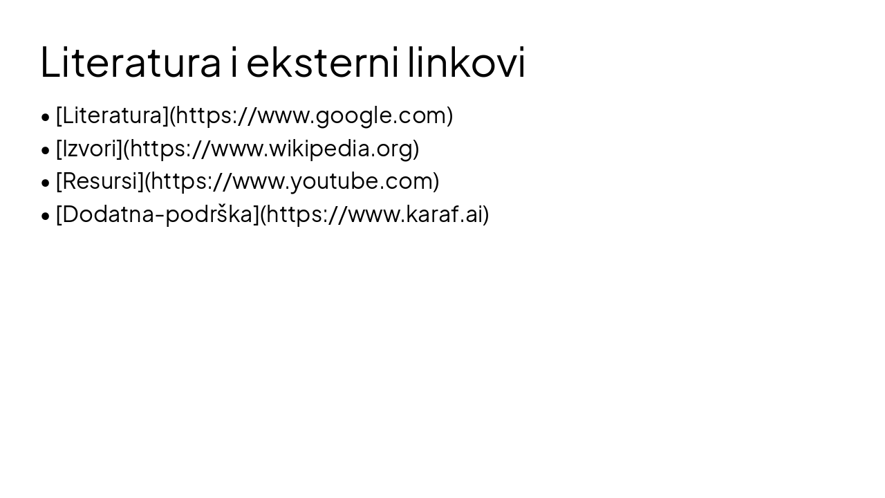 Slide 10 - Literatura i eksterni linkovi