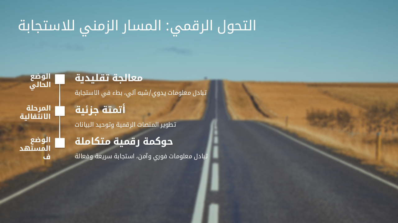 Slide 12 - التحول الرقمي: المسار الزمني للاستجابة