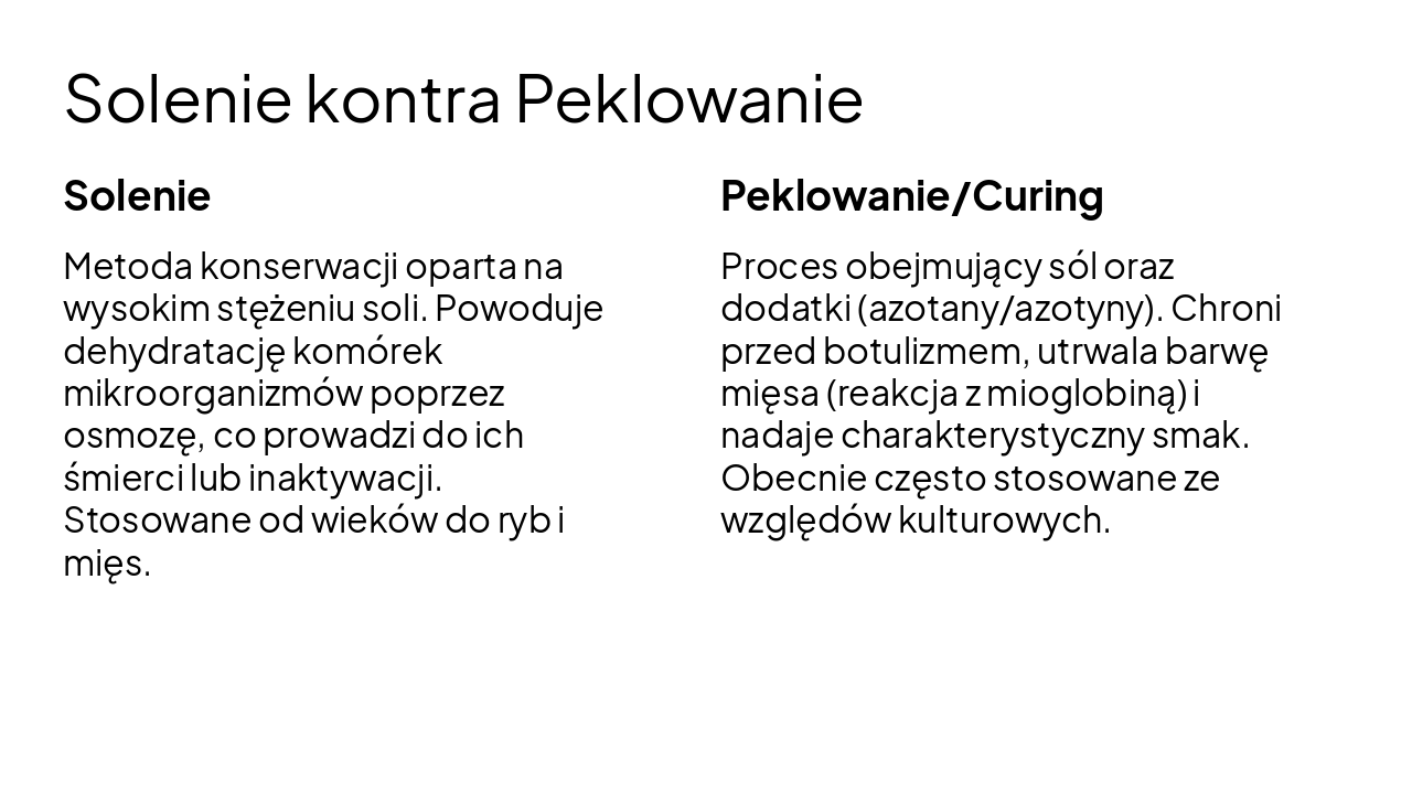 Slide 5 - Solenie kontra Peklowanie