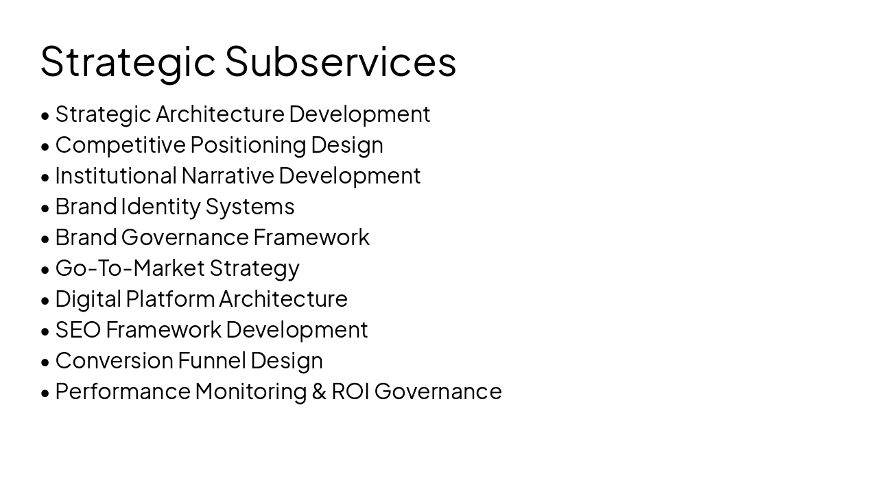 Slide 7 - Strategic Subservices