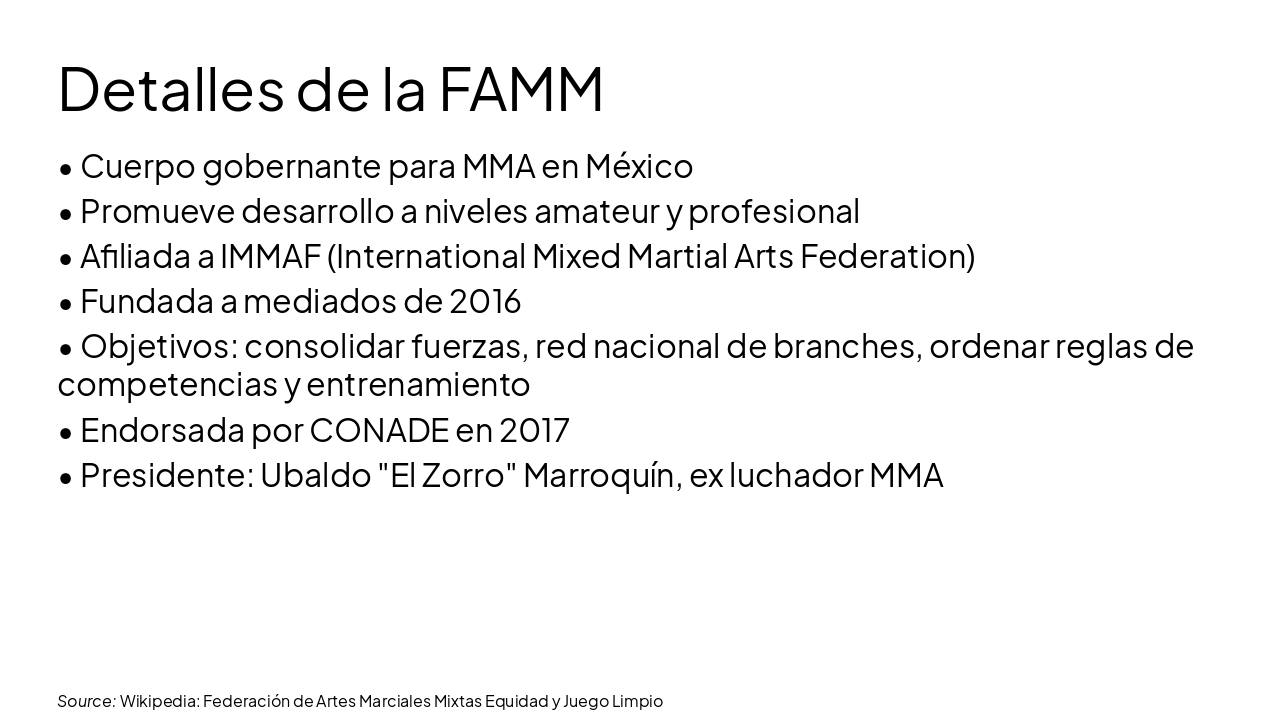 Slide 6 - Detalles de la FAMM