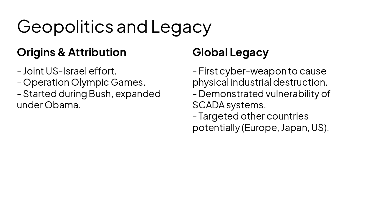 Slide 6 - Geopolitics and Legacy