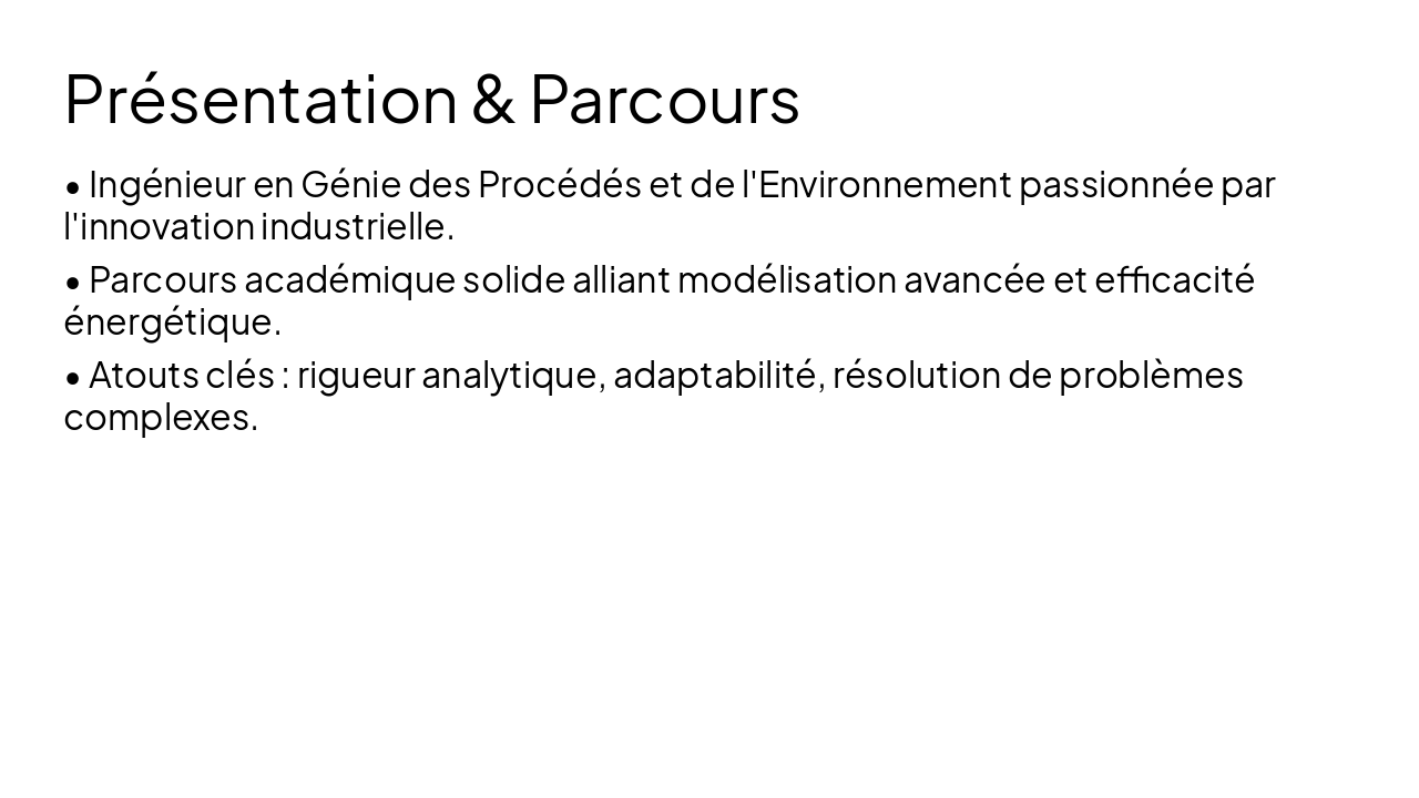 Slide 2 - Présentation & Parcours
