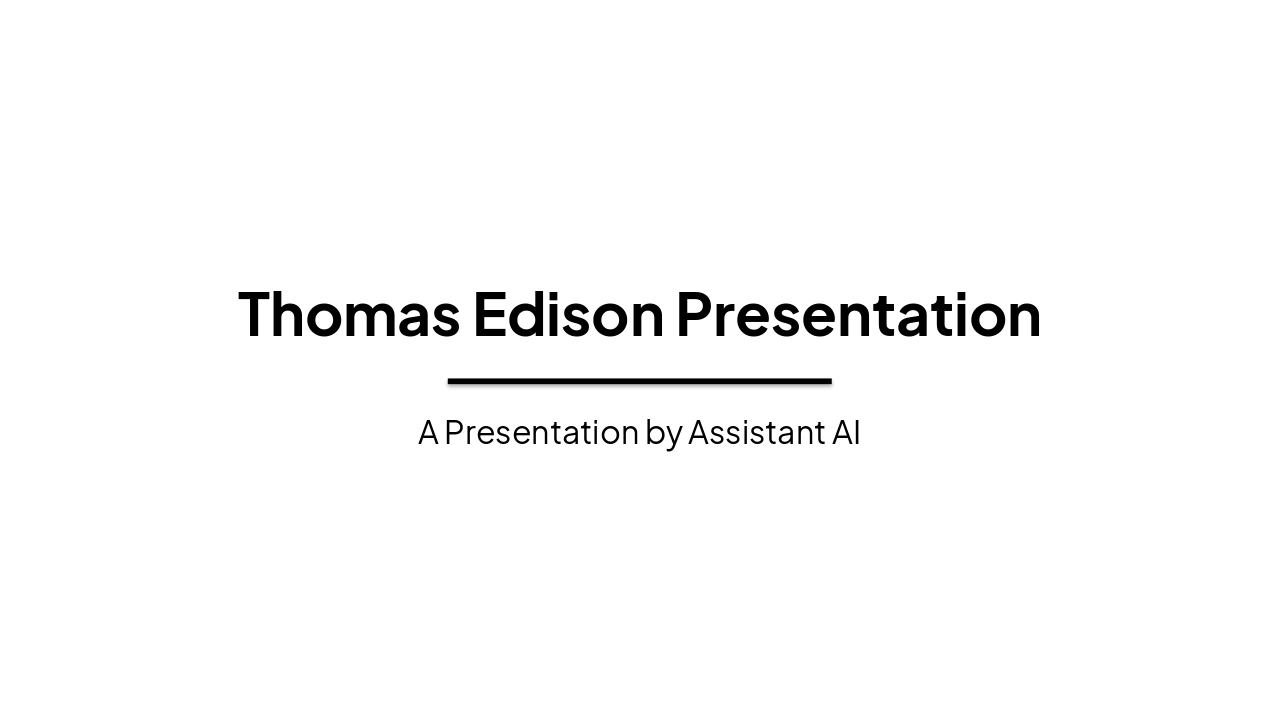 Thomas A. Edison: The Wizard of Menlo Park