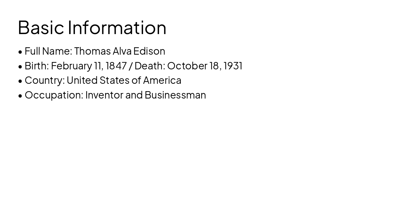 Slide 2 - Basic Information