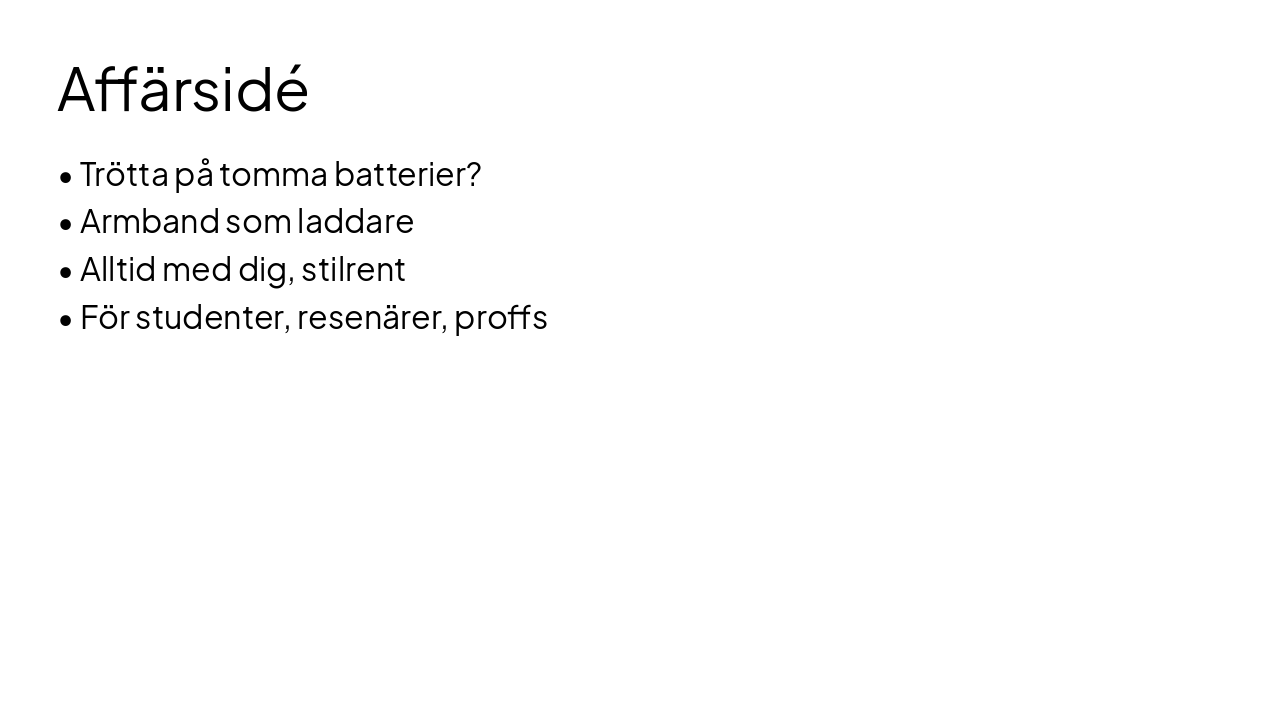 Slide 2 - Affärsidé