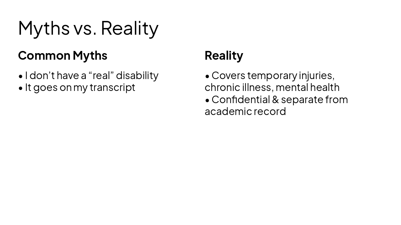 Slide 8 - Myths vs. Reality