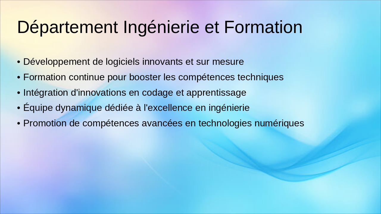 Slide 12 - Département Ingénierie et Formation