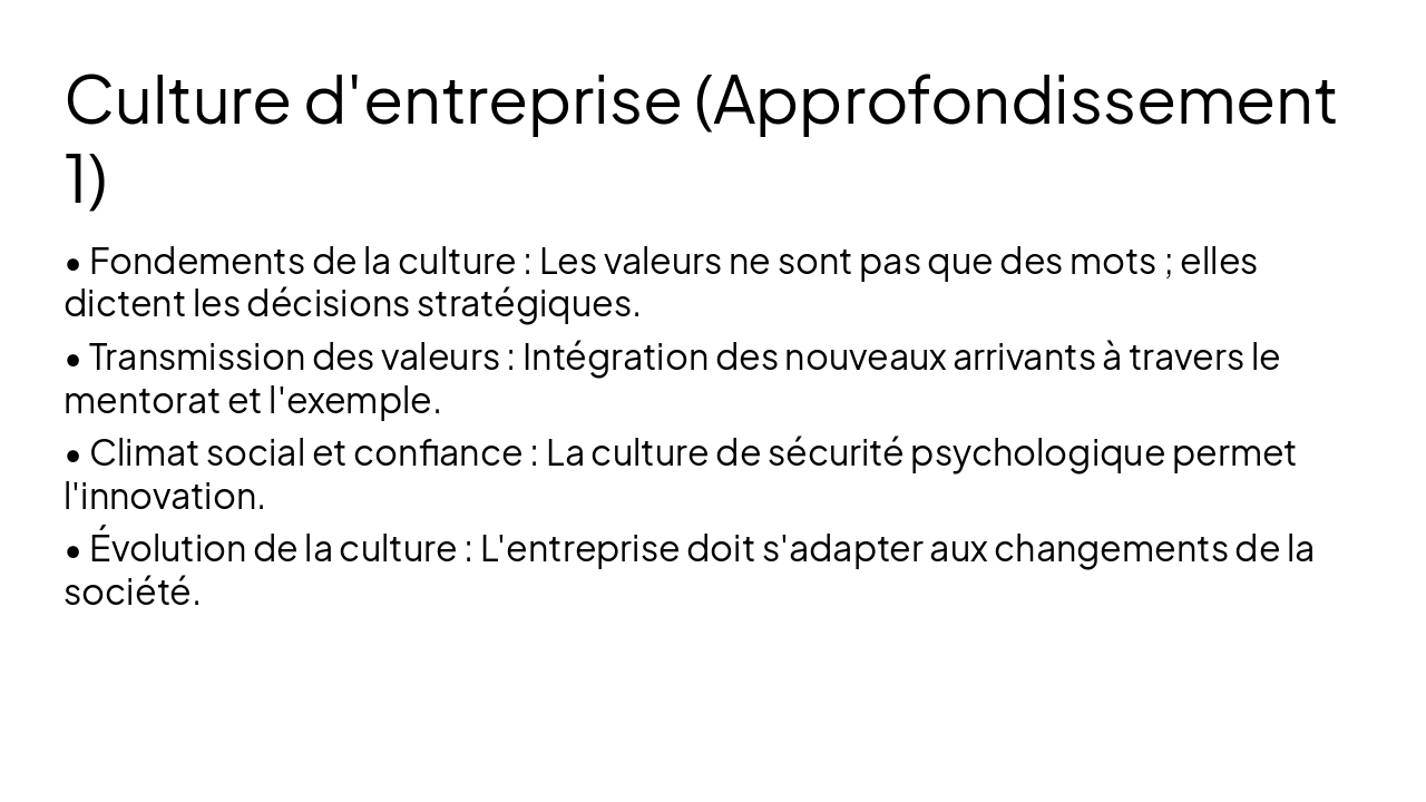 Slide 10 - Culture d'entreprise (Approfondissement 1)
