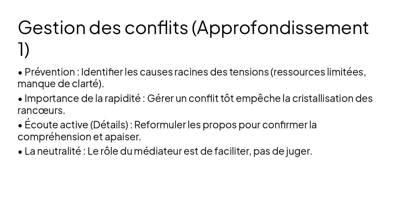 Slide 19 - Gestion des conflits (Approfondissement 1)