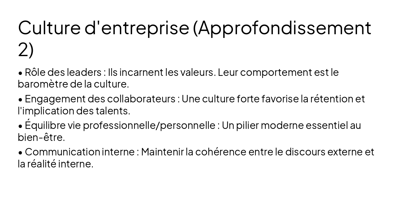 Slide 13 - Culture d'entreprise (Approfondissement 2)