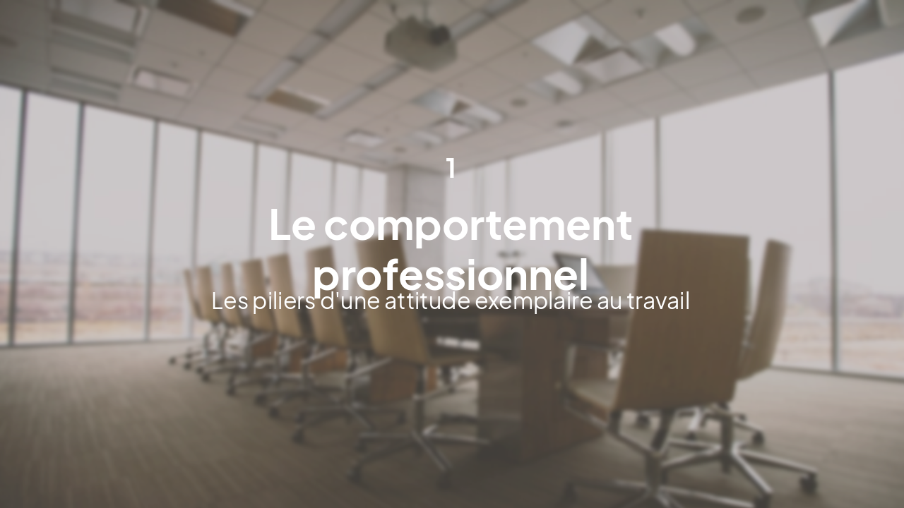 Slide 3 - Section 1: Comportement Professionnel