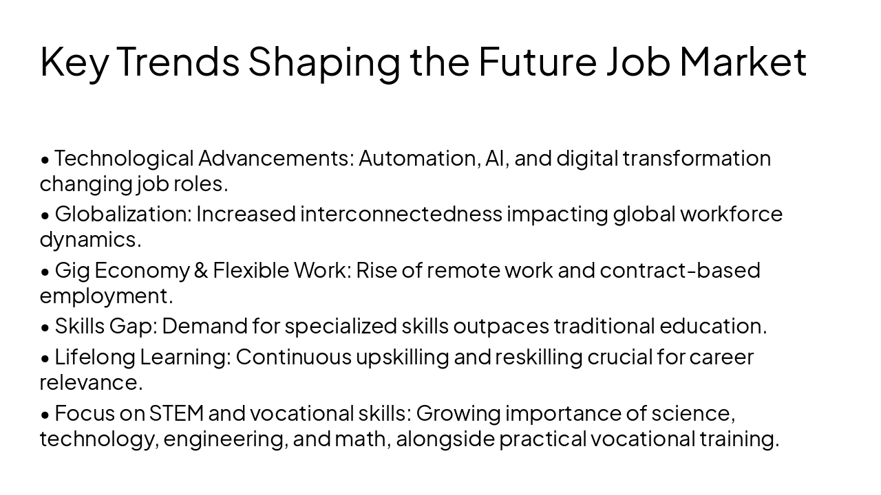 Slide 12 - Key Trends Shaping the Future Job Market