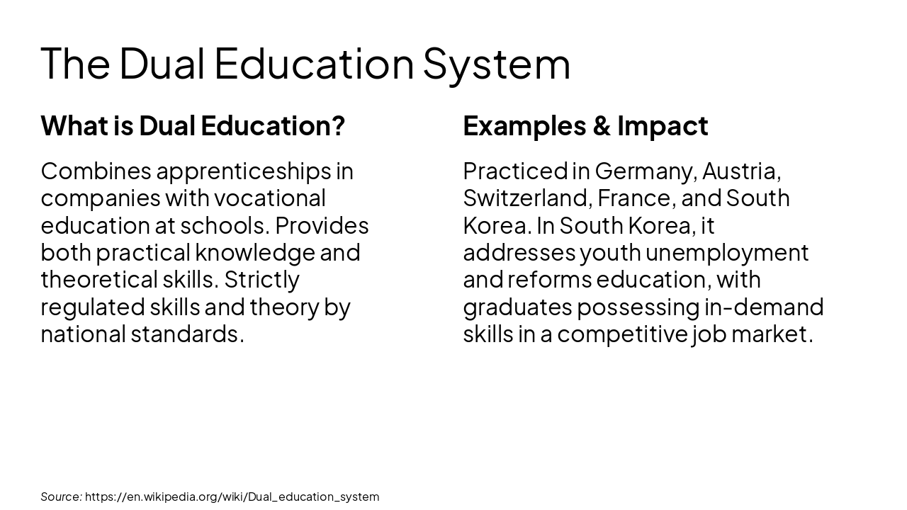 Slide 13 - The Dual Education System