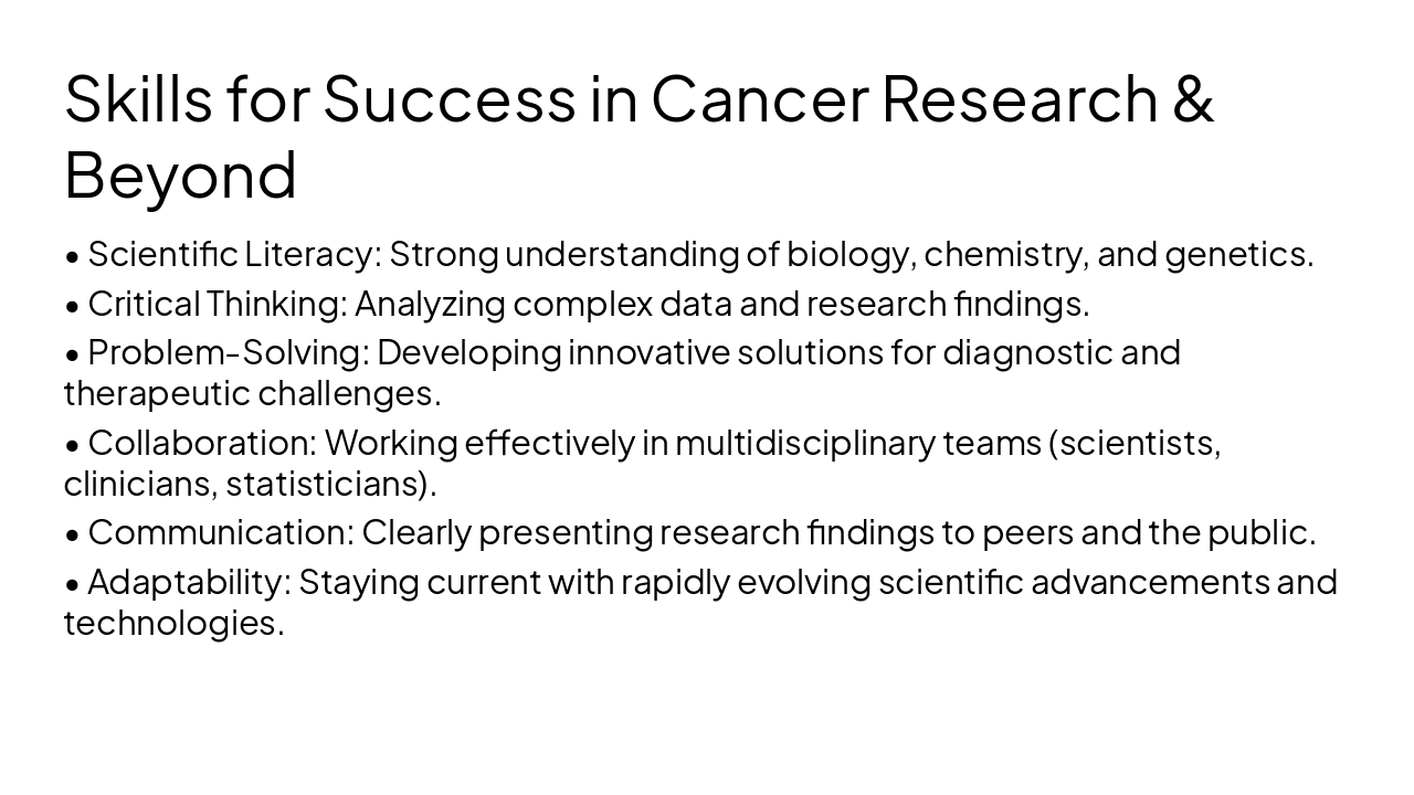 Slide 19 - Skills for Success in Cancer Research & Beyond