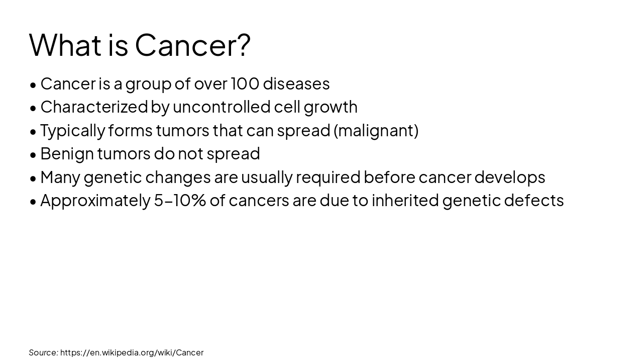 Slide 4 - What is Cancer?