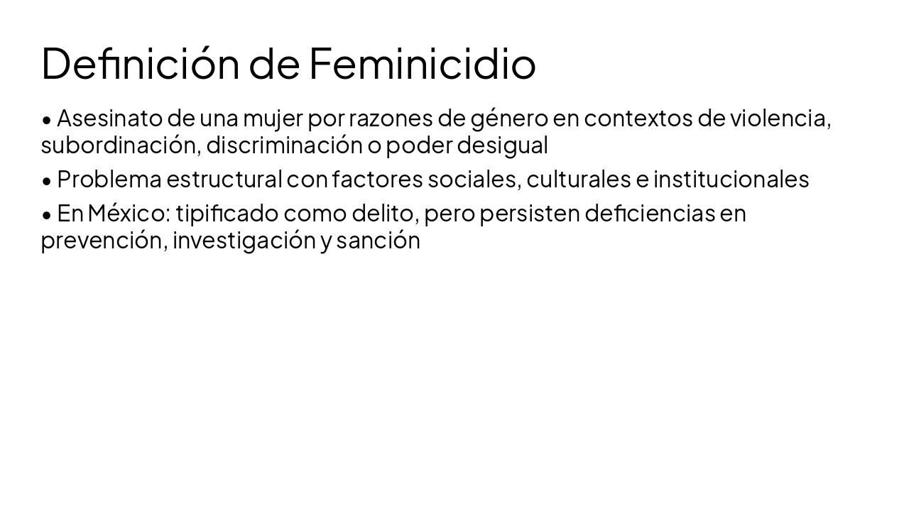 Slide 10 - Definición de Feminicidio
