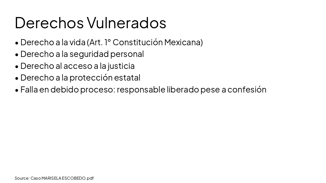 Slide 18 - Derechos Vulnerados