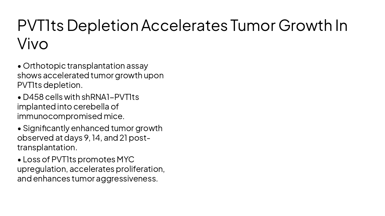 Slide 7 - PVT1ts Depletion Accelerates Tumor Growth In Vivo
