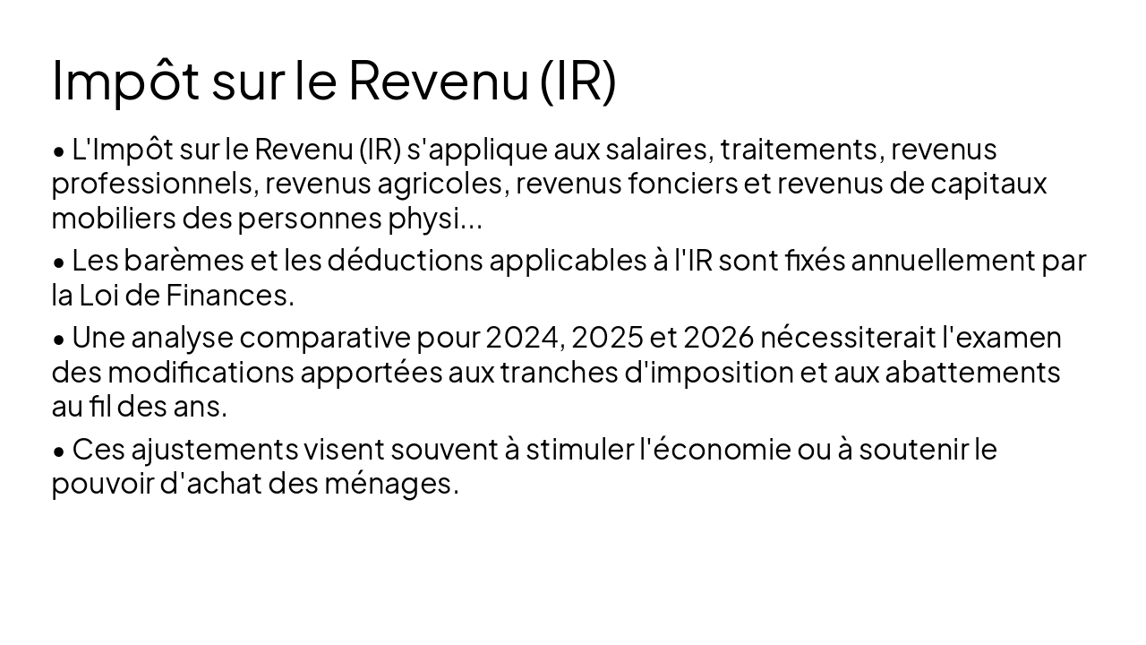 Slide 6 - Impôt sur le Revenu (IR)
