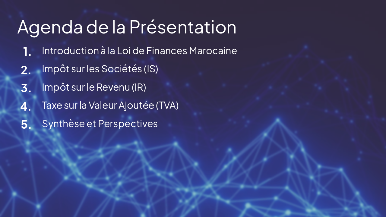 Slide 2 - Agenda de la Présentation