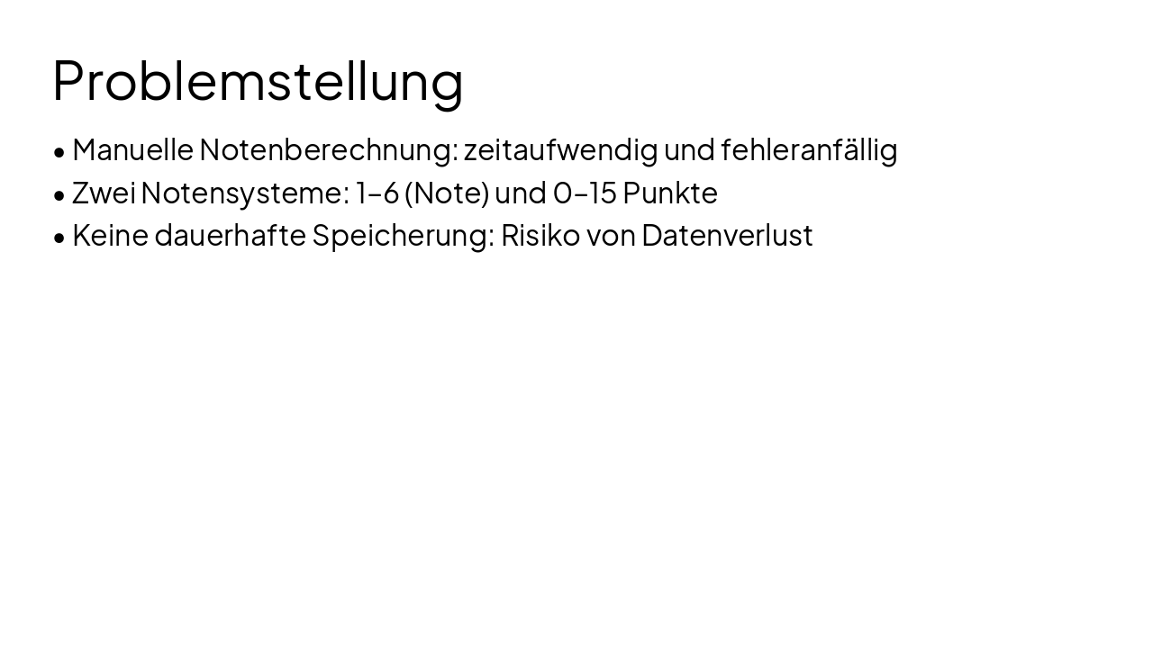 Slide 2 - Problemstellung