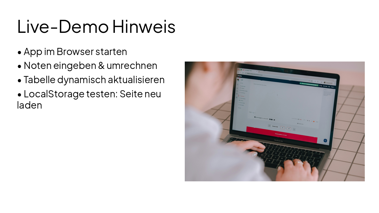 Slide 15 - Live-Demo Hinweis