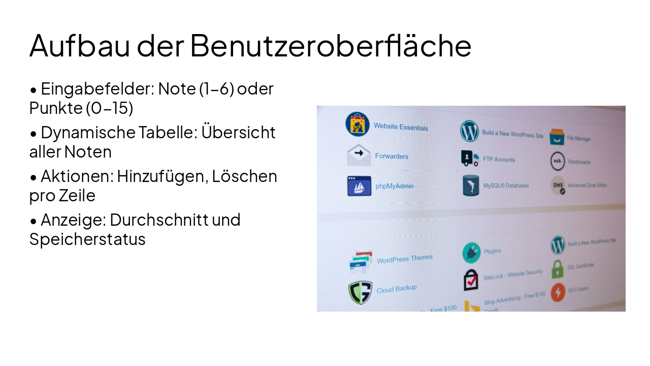 Slide 5 - Aufbau der Benutzeroberfläche