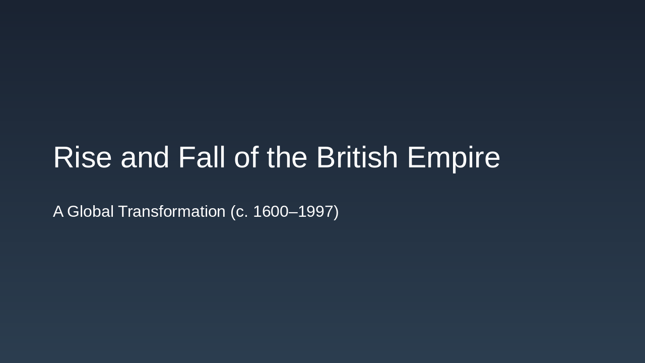 Rise and Fall of the British Empire