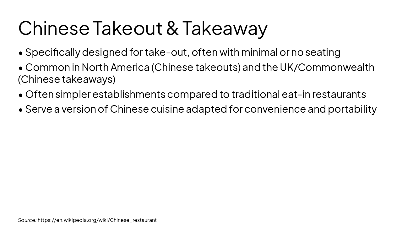 Slide 7 - Chinese Takeout & Takeaway