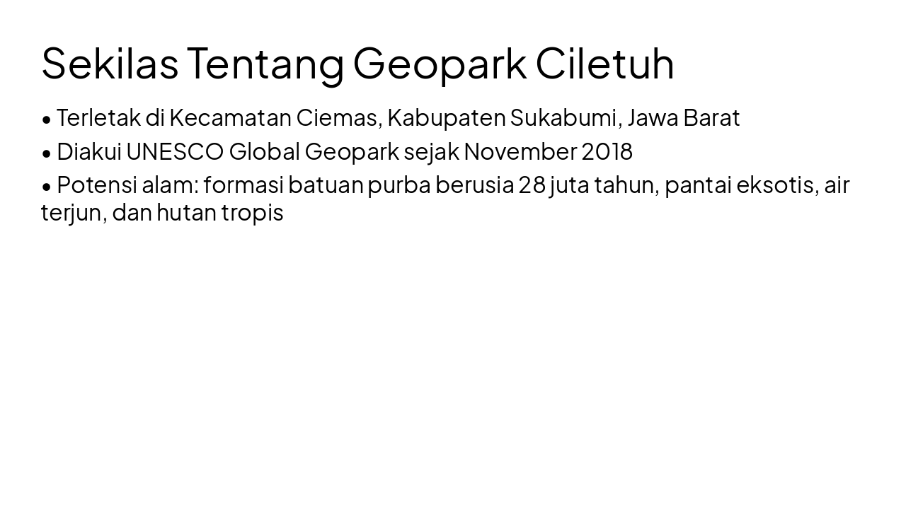 Slide 2 - Sekilas Tentang Geopark Ciletuh