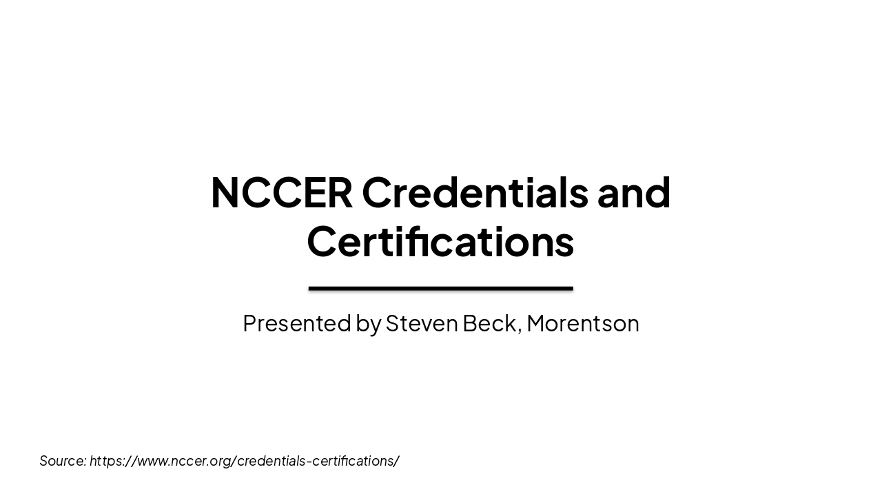 NCCER Credentials: Building Skilled Careers (38 chars)