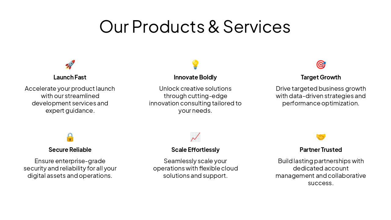 Slide 5 - Our Products & Services