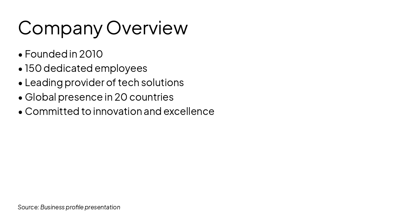 Slide 3 - Company Overview