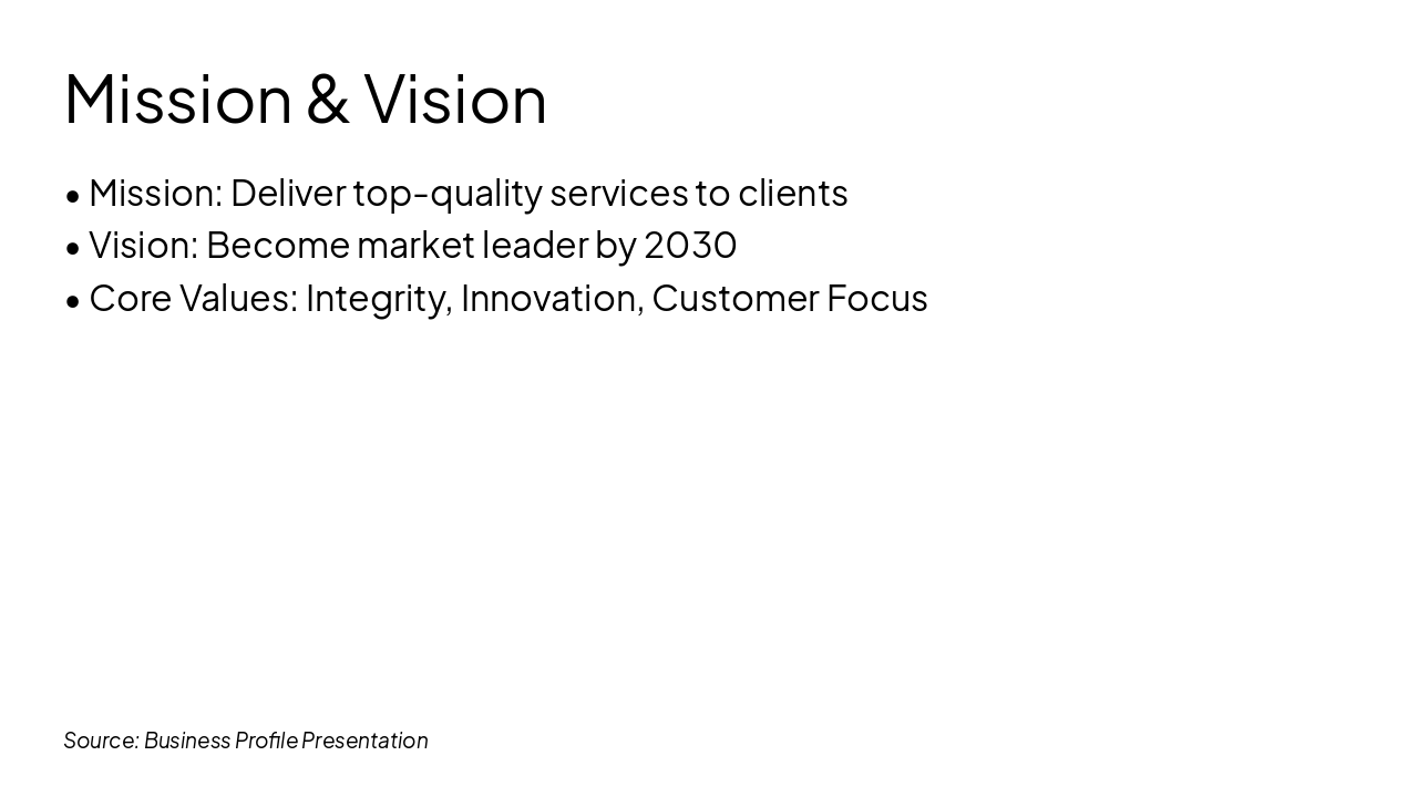 Slide 4 - Mission & Vision