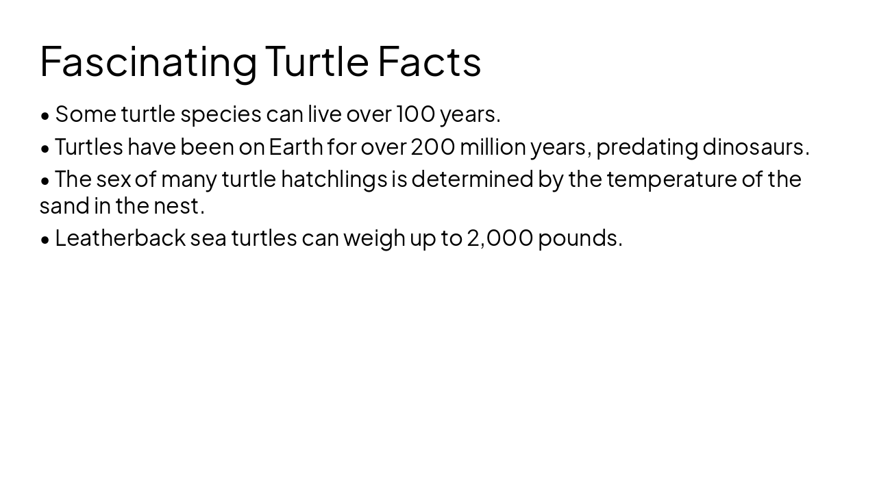 Slide 8 - Fascinating Turtle Facts