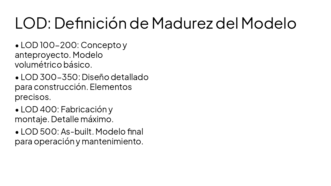 Slide 6 - LOD: Definición de Madurez del Modelo