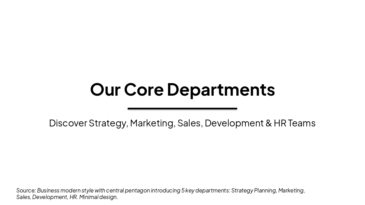 Our Core Departments Overview