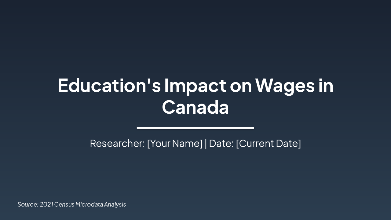 Education's Impact on Canadian Wages