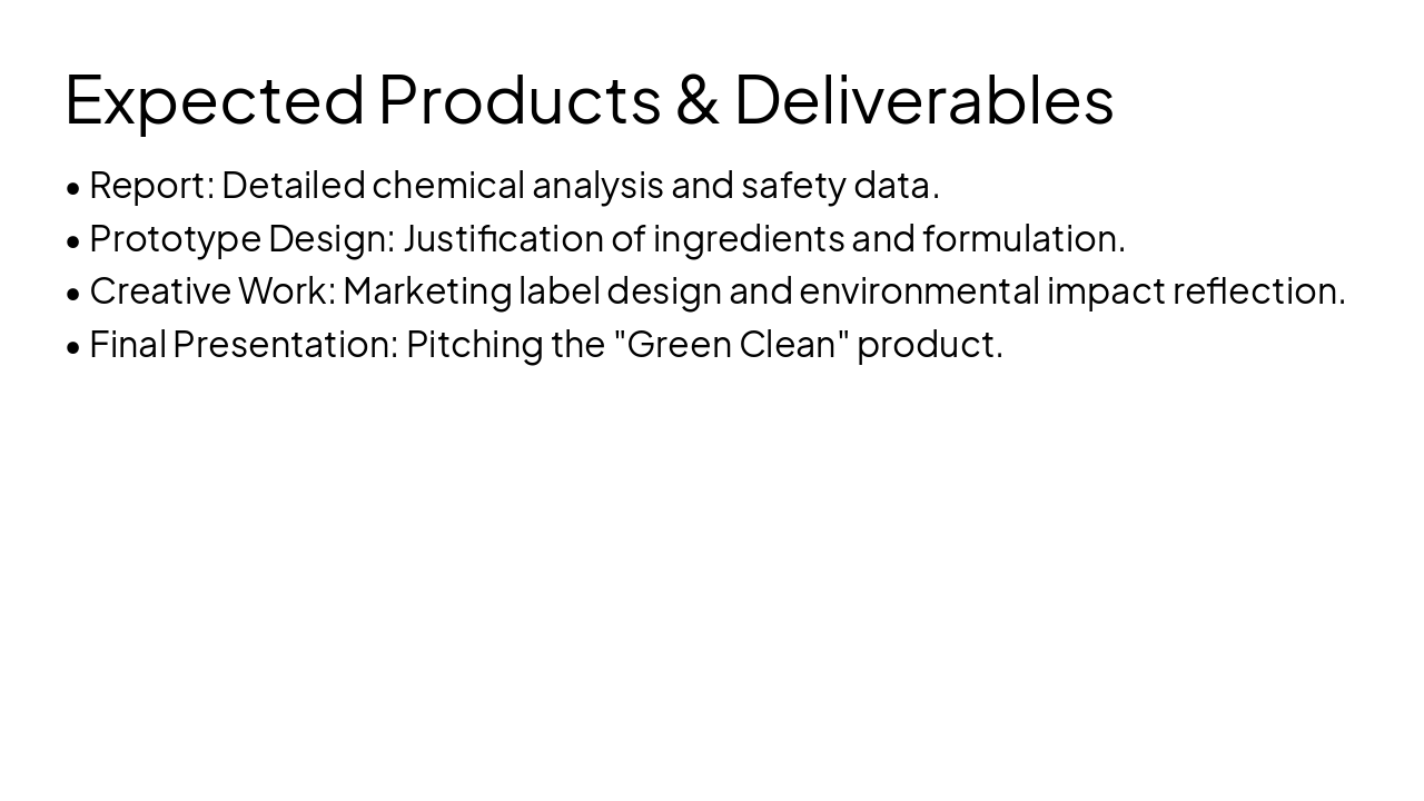 Slide 5 - Expected Products & Deliverables